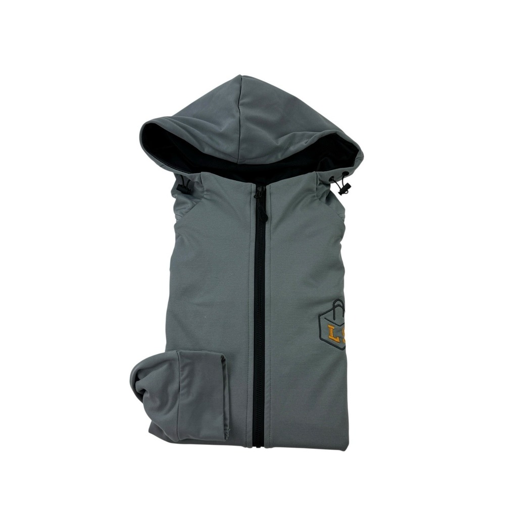 UNRL Golf‎ Gray Full Zip Double Zipper Fleece Hoodie LS Lock Logo Men's Medium